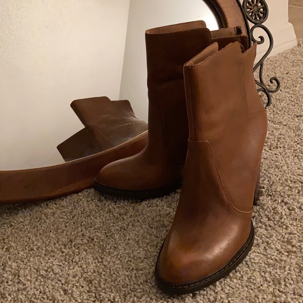 Genuine Leather Camel Color High heel boots